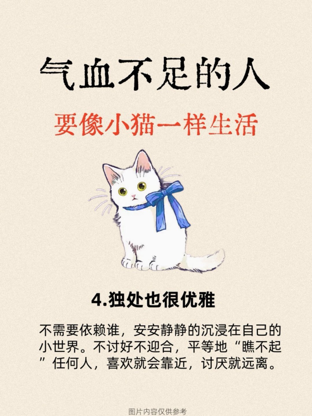 小猫的智慧，气血不足者的生活养生之道