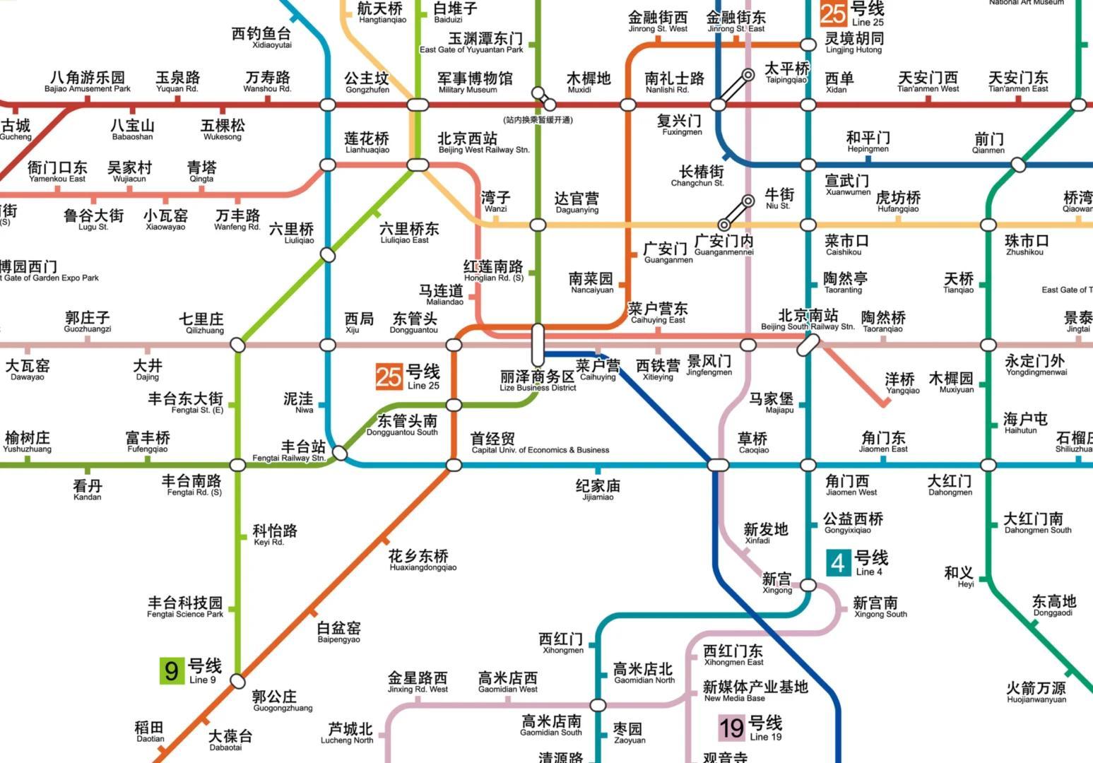 北京地铁线路图，城市脉络的生动展现