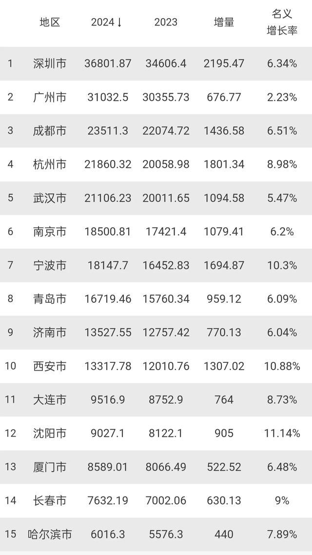 我国十五个副省级城市GDP分析与展望，2024年全面解读